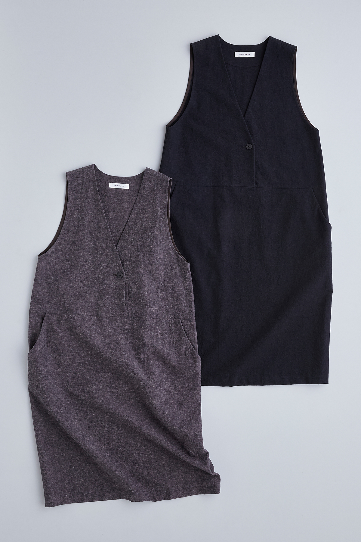 cotton linen slab jumper skirt