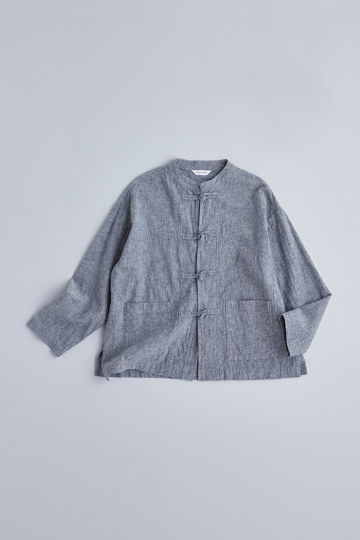 cotton hemp indigo Chinese blouse