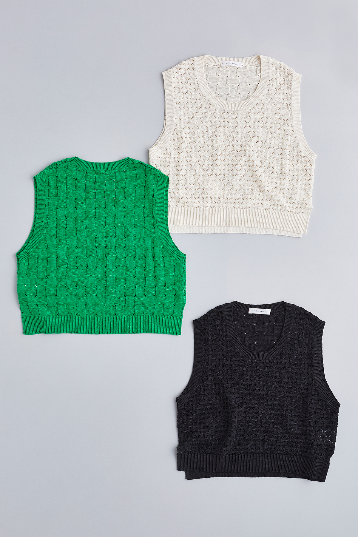 cotton basket weave knit vest